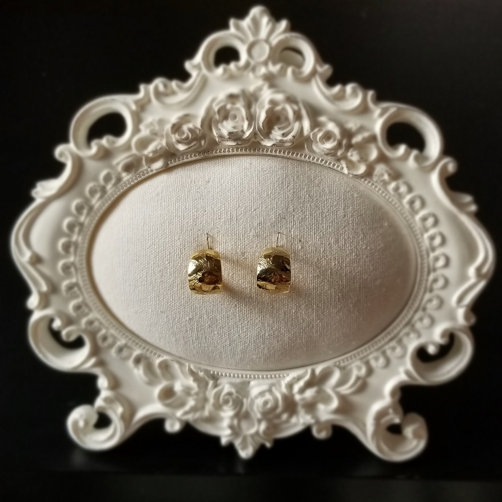 Artistic Texture Gold Tone Earrings